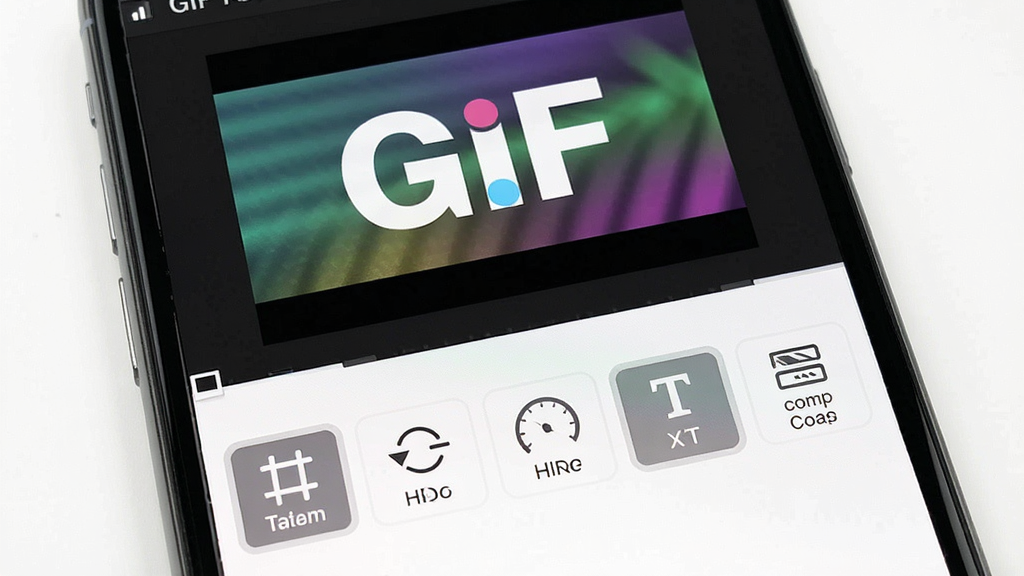 һ��չʾGIF������༭��ѹ�����ܵ�ͼƬ������Ϊ�ֻ���Ļ����ʾGIF�༭������������Ϊ�Ϸ�GIFԤ�����·����ܰ�ť���У��Ű����������Ϊ��Լ����磬ϸ���Ϲ����������ü�����ת�����١����֡�ѹ����ͼ�꣬���ʸ��壬����ɾ����޶���Ԫ��