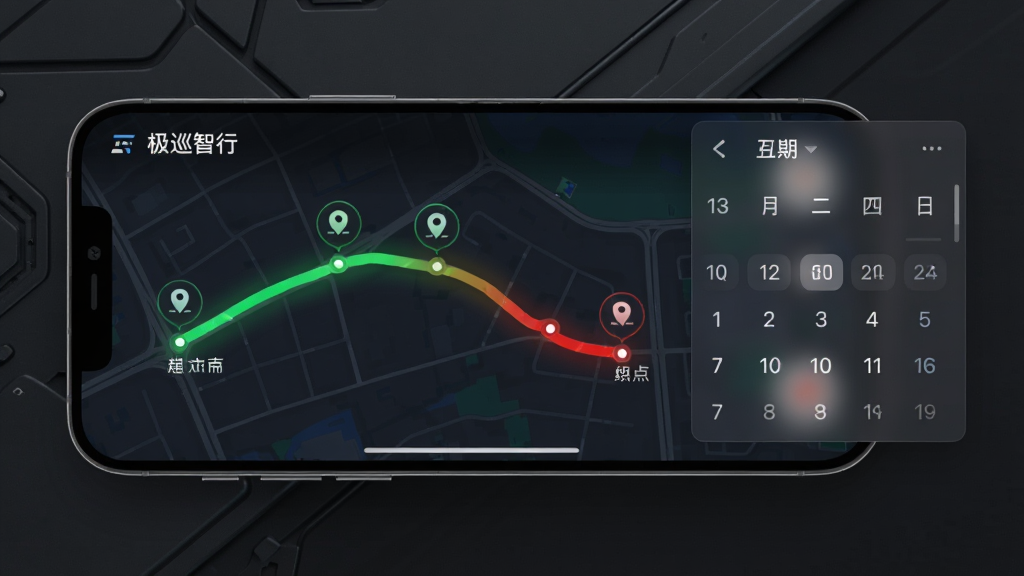 画面主体为一部智能手机横向放置,屏幕内展示