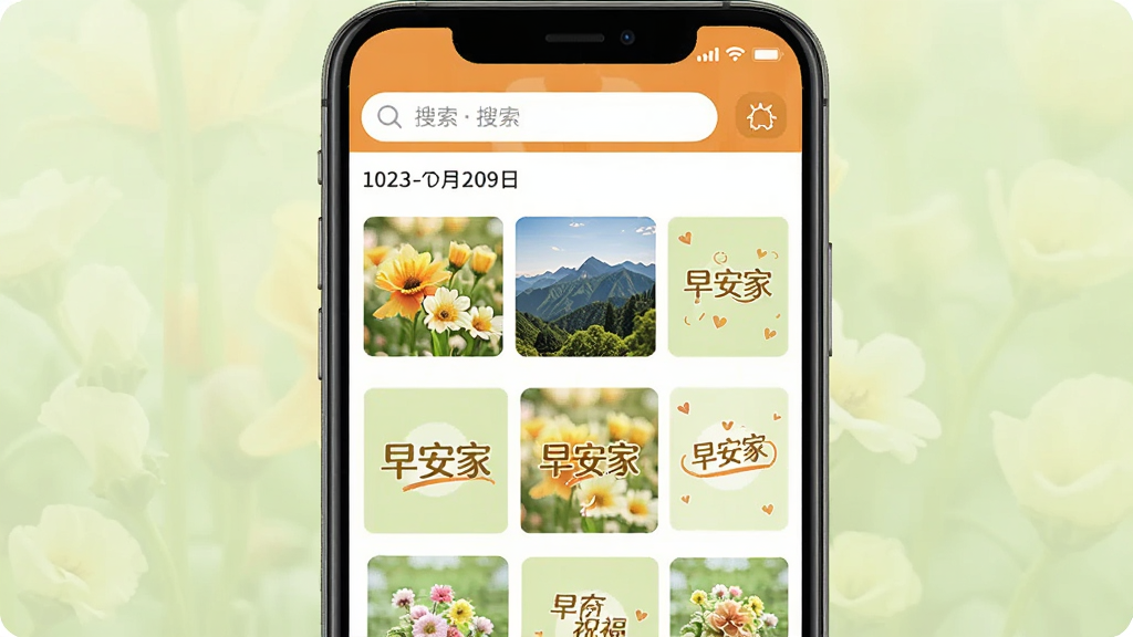 手机屏幕中展示