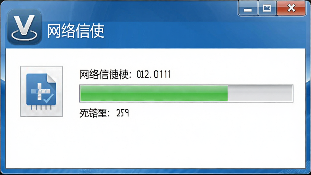网络信使软件的文件传输界面截图,画面中显示一个文件传输进度条,文件名清晰可见,旁边有“网络信使”软件图标,界面风格简洁,背景为白色,细节丰富,画质高清,干净无多余元素