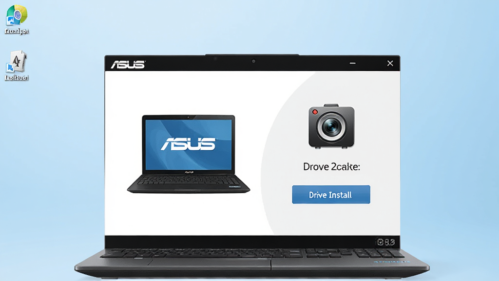 һ�ŵ������泡��ͼ��������������ͨASUS��˶�ʼǱ���������ͷ����������װ���棬�����������������ʾ��˶�ʼǱ�ͼ�꣬�Ҳ�������ͷͼ���������װ��ť�������Ǹɾ���ǳ��ɫ���䣬���дʵ�Ƽ��У�����������ϸ�ڷḻ���޶���Ԫ��