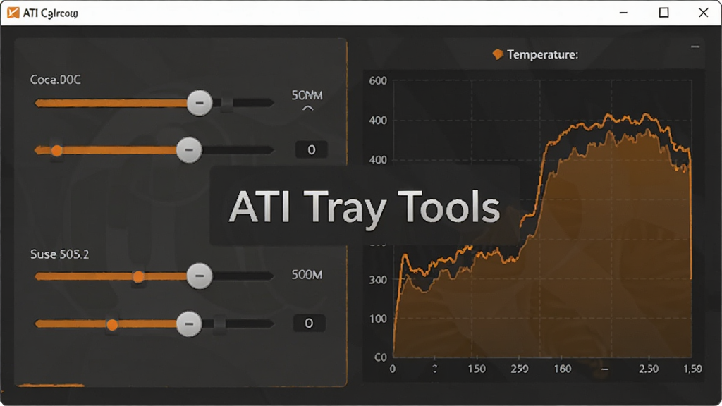 ATI Tray Tools �����������ͼ���廭��������Կ�����Ƶ�ʺ��Դ�Ƶ�ʵĻ�����������Ҳ���ʵʱ�¶�����ͼ�����������ɫ�ͳ�ɫΪ��ɫ��������������