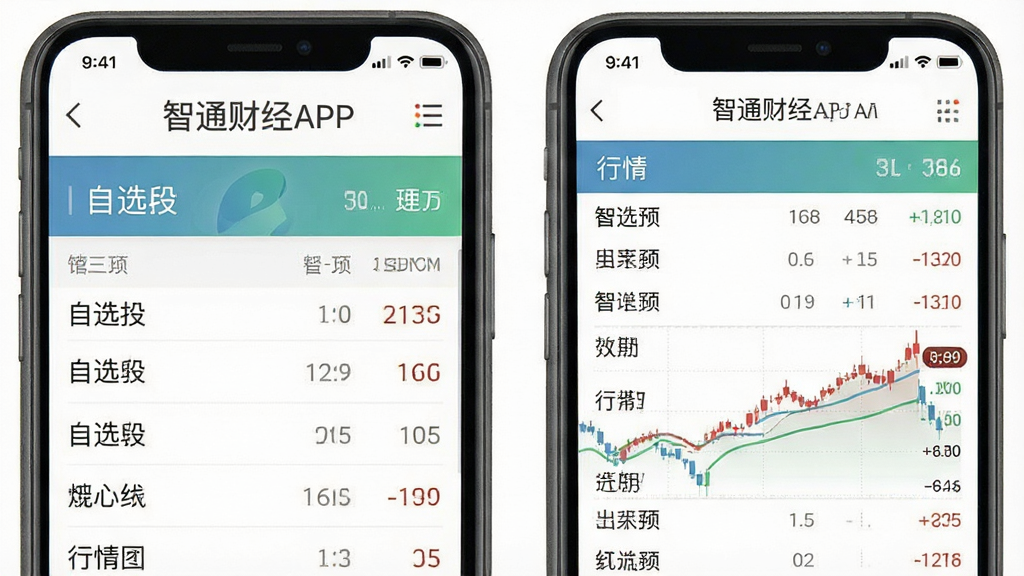 智通财经APP内页截图,展示自选股和行情页面,手机界面清晰,有“智通财经”标识,布局规整,色彩柔和,细节真实,高清画质,干净无多余元素