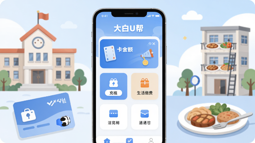 画面中央是一部智能手机,手机屏幕上展示