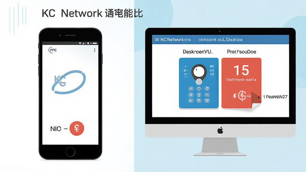一张KC网络电话低资费通话功能的宣传图,主体为手机和电脑屏幕显示通话费率对比,布局左右分栏,排版简洁,风格为扁平化设计,细节包括数字对比和货币符号,画质高清,干净,无多余元素