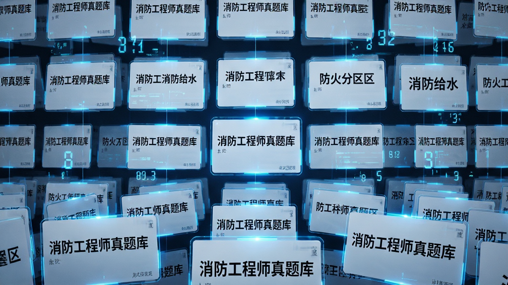 画面主体为一面由无数考题卡片组成的知识墙,卡片上印有