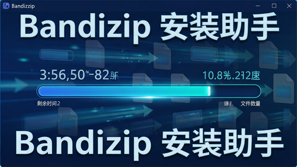 һ��չʾ Bandizip ��װ���� ���ٽ�ѹ������ͼƬ������Ϊ������ѹ���Ƚ��棬����������ʾ�����ƽ��Ľ�������ʵʱ�ٶ���ֵ������Ϊ��͸�����ļ����䶯��Ч�������ֲ��ú�����չʽ���Ű�ͻ���ٶȸ���Ƽ��С����Ϊ���пƼ��磬ɫ������ɫ����ɫΪ�������й�Ч��׺��ϸ���ϰ����ٶ���ֵ��ʣ��ʱ�䡢�ļ���������Ϣ�������д�������