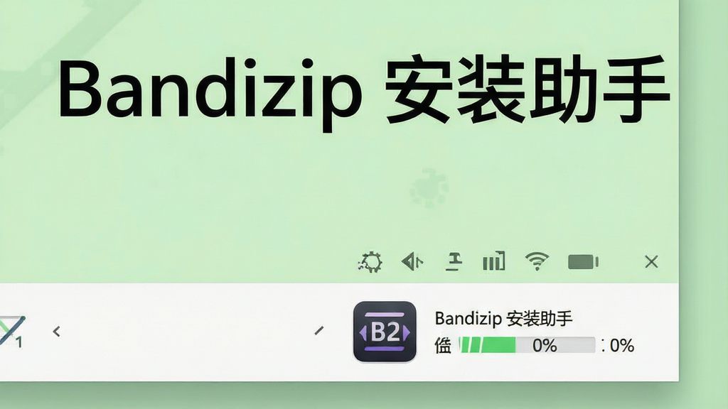 һ��չʾ Bandizip ��װ���� ������ռ���ص��ͼƬ������Ϊ�����������½�ϵͳ������������ͼ�갲����ͣ���������У��Ա���ʾ��Դռ�ü��͵���ʾ��Ϣ�����ֲ��þֲ���дʽ��ͼ���Ű��ࡣ���Ϊ���¼�Լ�磬ɫ����ǳ�̺Ͱ�ɫΪ����ϸ���ϰ�������ͼ�ꡢ��Դռ����ֵ��ϵͳ״̬����Ԫ�أ������д�������