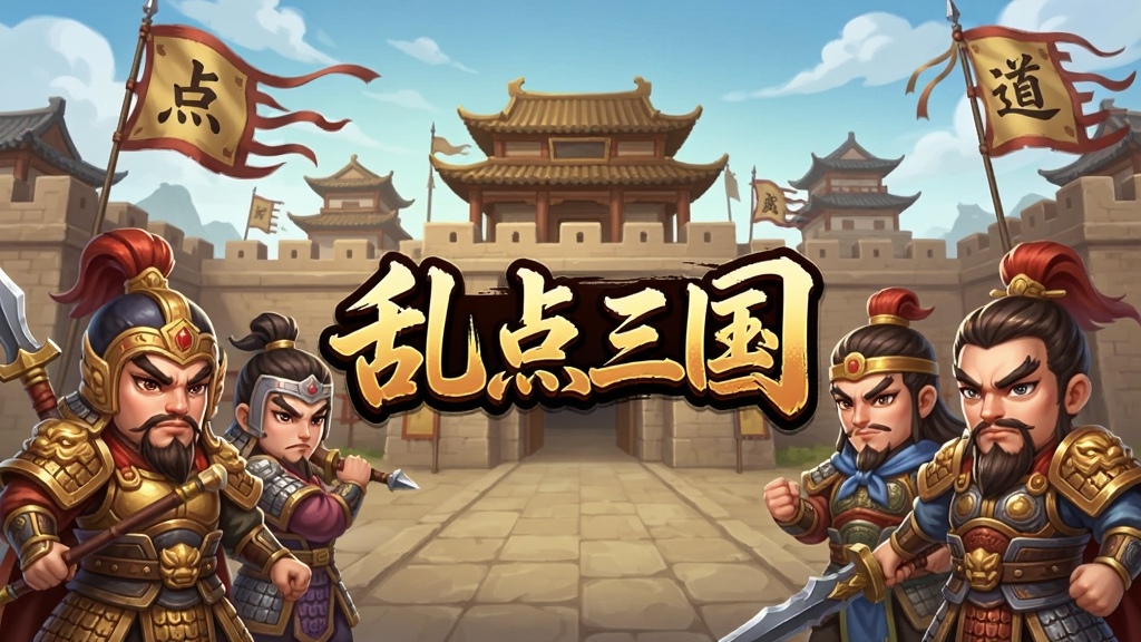 一款以三国为背景的手机卡牌游戏主界面,画面中央是