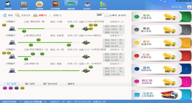 高为砼运安卓版 车辆调度界面截图