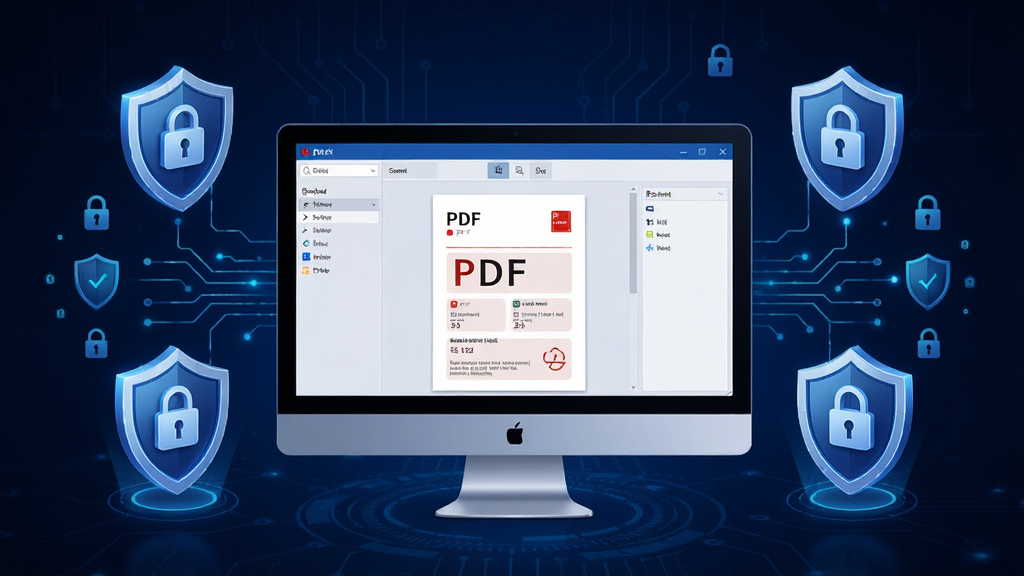 ����PDF�ϲ��ָ������ذ�ȫ��������ͼ��������һ̨������Ļ��ʾPDF�ĵ��������棬��Χ���ƶ���������ͼ��������ȫ����������Ϊ����ɫ�Ƽ���񣬲�������Ϊ������������Ϊ��ȫԪ�أ�����ִ��Ƽ��У�ϸ�ڰ���������������ܷ��ţ����ʸ��壬�ɾ����޶���Ԫ��