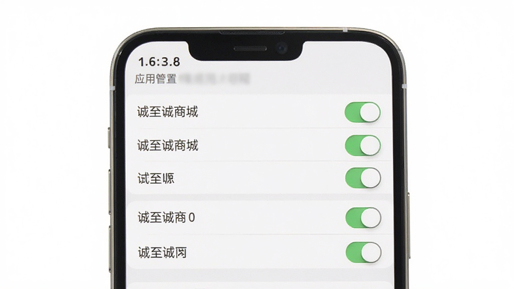 手机设置界面中应用权限管理页面,显示诚至诚商城的权限开关列表,界面清晰,风格简洁,画质干净,无多余元素
