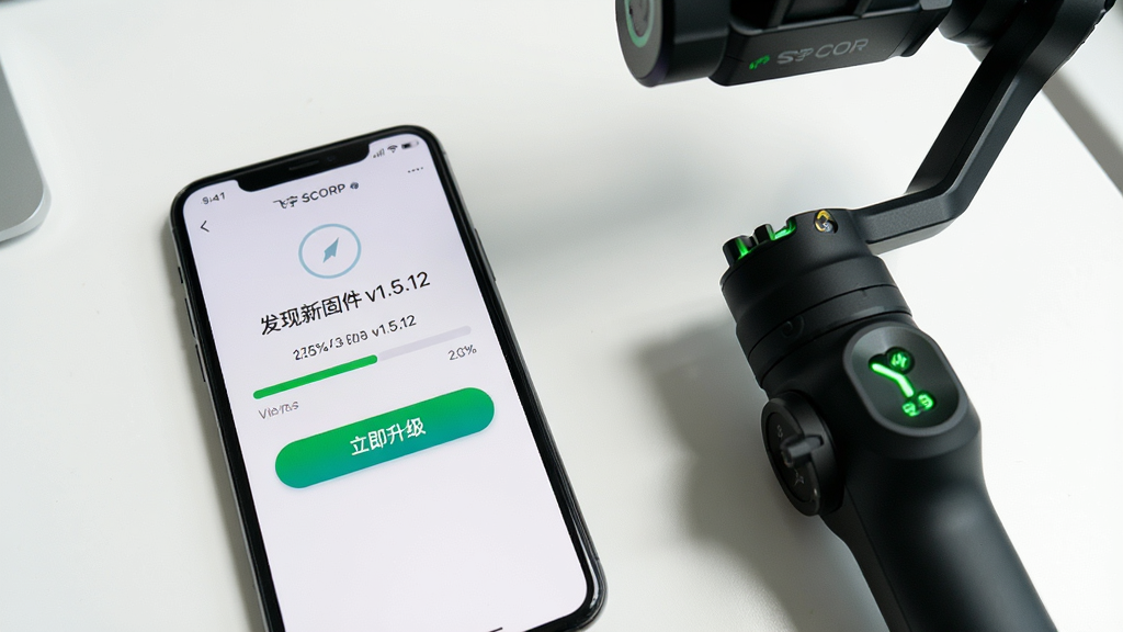 飞宇SCORP App的固件升级界面截图,屏幕中央显示