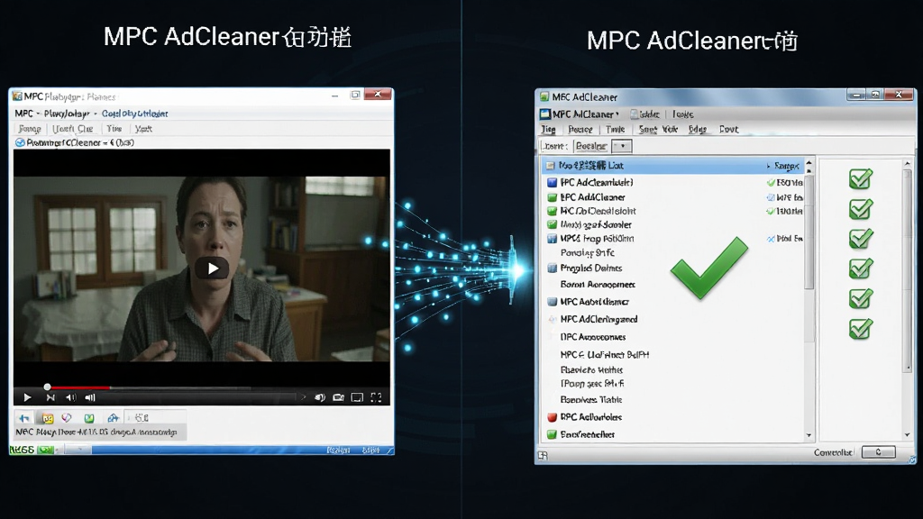 MPC AdCleaner����չʾͼ�����������MPC���������棬�Ҳ���MPC AdCleaner�������棬�м���һ�����������ߡ���ಥ����������ʾ��Ƶ���Ż��棬�Ҳ�����������ʾ��������б�����ɫ�Թ�������Ϊ���ҷ����Աȡ����Ϊ�Ƽ�����Ϣͼ���ϸ�ڰ����������ϵ������������������б��е���Ŀ���ơ������������ɾ����޶���Ԫ�ء�