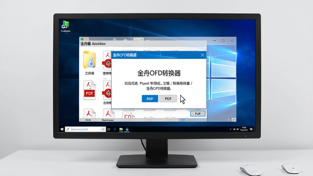 ������һ̨Windows������Ļ����ʾ������OFDת������ת����ɵ���ʾ���ڣ�����ļ������ж��PDF�ļ�������Ϊ��Ļ���У����汳����ࣻ�Ű����������Ϊ�칫дʵ���ϸ�ڰ��������ʾ���ļ��б������ָ�룻���ʸ��壬����ɾ����޶���Ԫ��
