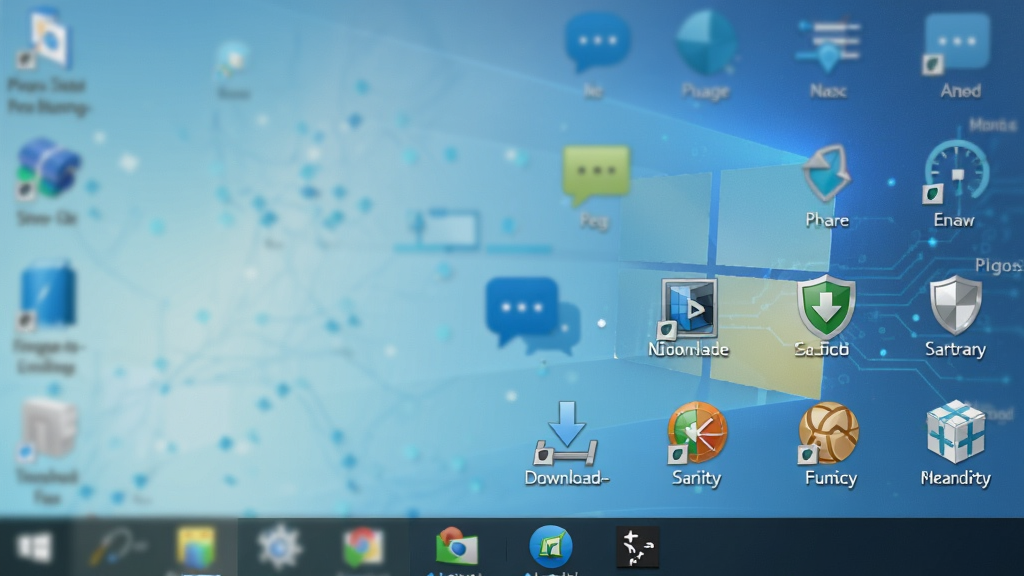 一张展示 Windows 电脑桌面右下角系统托盘区域的图片,画面主体是整齐排列的多个软件小图标,包括聊天工具、下载工具、安全软件等,布局清晰,排版紧凑。风格为写实科技风,细节上图标边缘锐利、色彩鲜明,背景是模糊的桌面壁纸。画质清晰,干净,无多余元素。