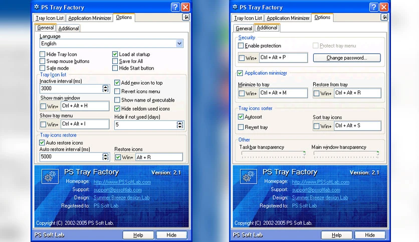 PS Tray Factory 2.63 软件界面截图