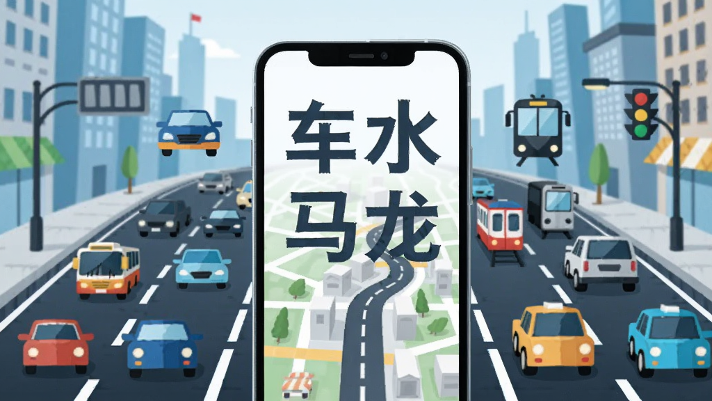 画面中央是一部智能手机,屏幕上显示着