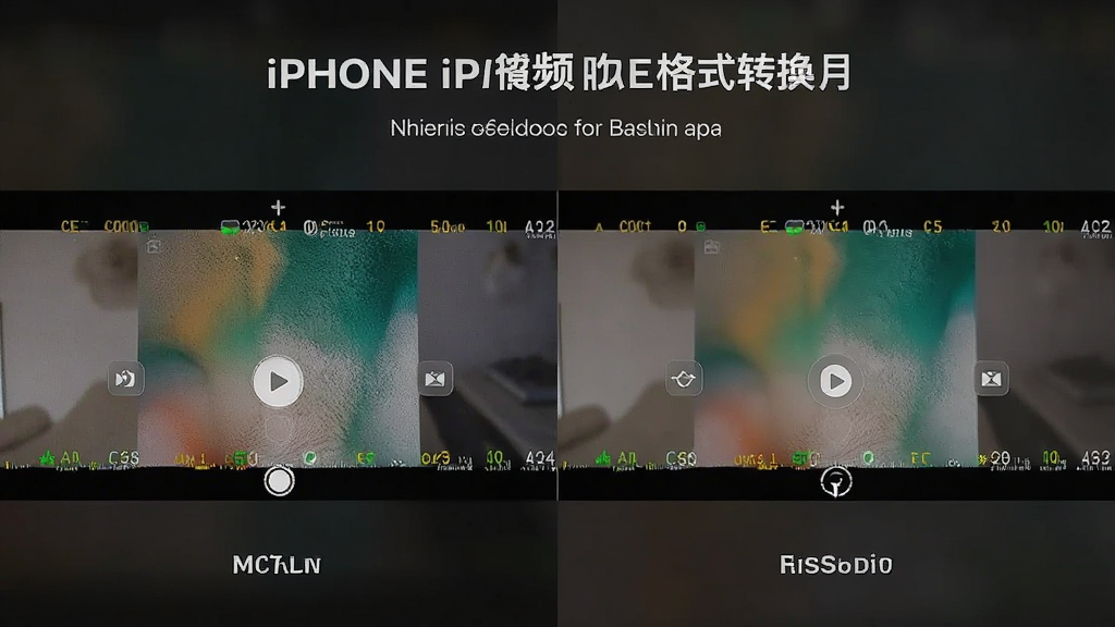 一张展示极速iphone视频格式转换器无损画质输出的图片,主体为前后对比的视频画面,布局为左右分屏对比,排版对称,风格为写实风格,细节包括清晰的视频帧和色彩鲜艳的画面,画质清晰,干净,无多余元素。