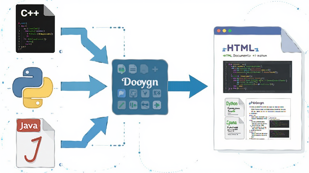 Doxygen�����Դ����������չʾͼ��������ͬʱ����C++��Python��Java�������Ե�Դ�����ļ�ͼ�꣬��ͷָ�������Doxygen�������棬�Ҳ����ͳһ��HTML�ĵ�ҳ�棬����Ϊ��������ʽ��Ϣͼ�����Ϊ�Ƽ��б�ƽ�廭��ϸ�ڰ�������������ļ�����ͼ�ꡢ������ͷ���ĵ�Ԥ������ͼ�����������ɾ����޶���Ԫ��