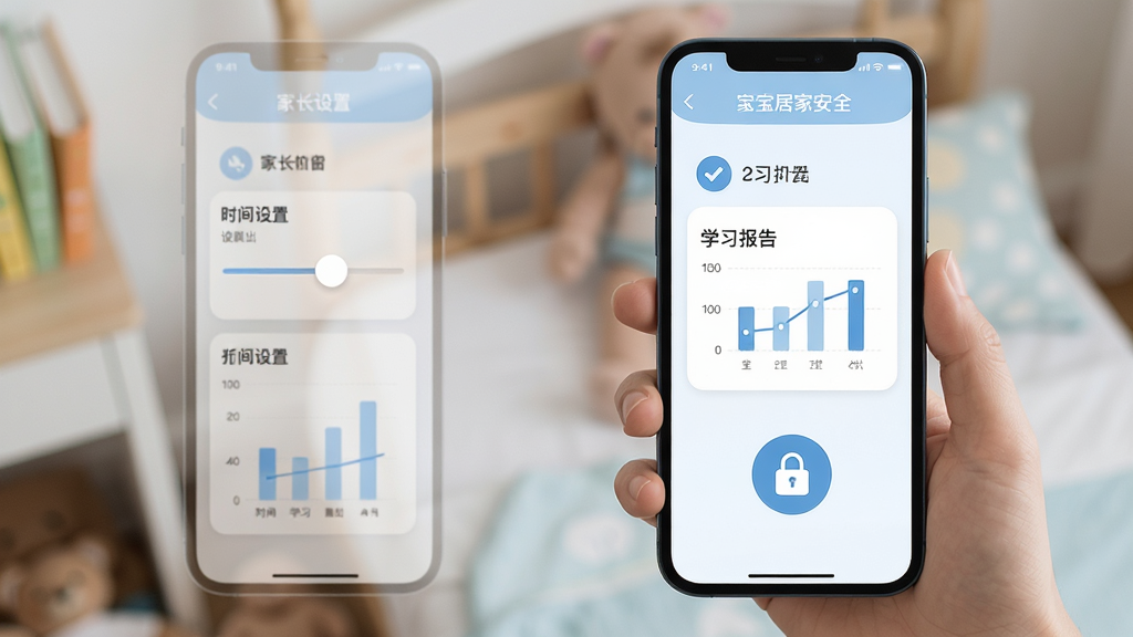 �����ӼҰ�ȫ�ҳ����ƽ��棬����չʾ�ֻ���Ļ�ϵļҳ�������壬����ʱ�����û��顢ѧϰ����ͼ���Ͷ�ͯ��ͼ�꣬����Ϊ�����ֻ������Ű棬���Ϊ������µĹ�������棬ϸ�ڰ�����͵���ɫ����������ͼ����׶�������չʾ�����ʸ��壬�ɾ����޶���Ԫ��