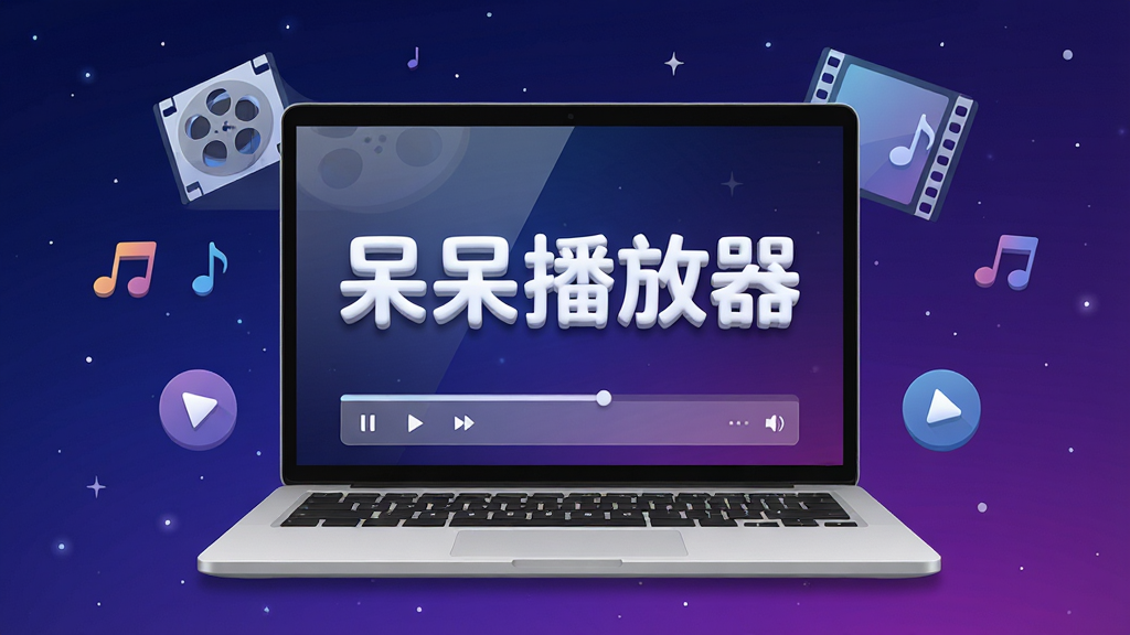 画面中央一台银色轻薄笔记本电脑打开,屏幕中显示