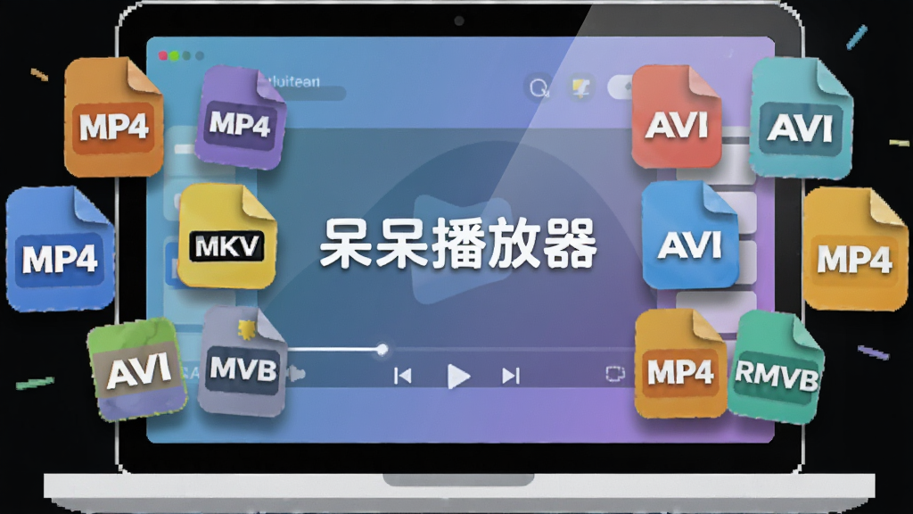 画面主体为一台打开的笔记本电脑,屏幕中央显示