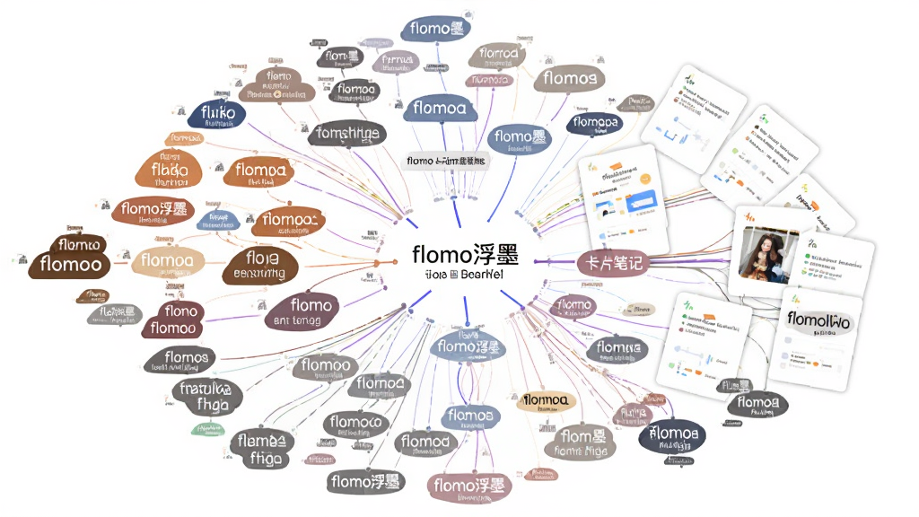 一张展示 flomo浮墨卡片笔记 标签体系的图片,主体为标签云与卡片关联视图,布局采用中心辐射状,排版突出标签之间的连接线,风格数据可视化,细节上标签有不同大小与颜色深浅,背景为白色,画质高清,干净,无多余元素