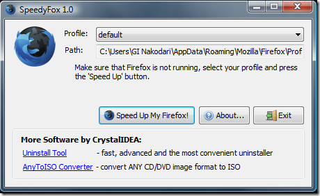 SpeedyFox 火狐优化 界面截图