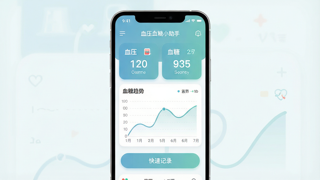 一幅干净整洁的手机应用界面展示图,主体是一台安卓手机,屏幕显示