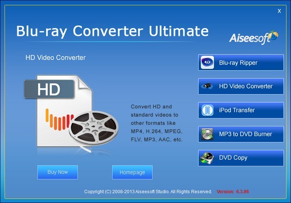 aiseesoft blu ray ripper 蓝光转换 操作界面