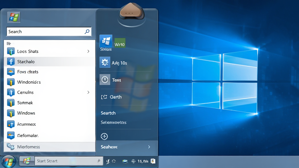 Win10经典开始菜单软件界面展示,主体为Windows 10桌面环境,开始菜单呈经典Windows 7风格半透明玻璃质感,左侧显示常用程序列表,右侧为系统快捷入口,布局清晰,排版整齐,风格简洁商务,细节包含开始菜单按钮、搜索框、关机选项,画质清晰,干净,无多余元素