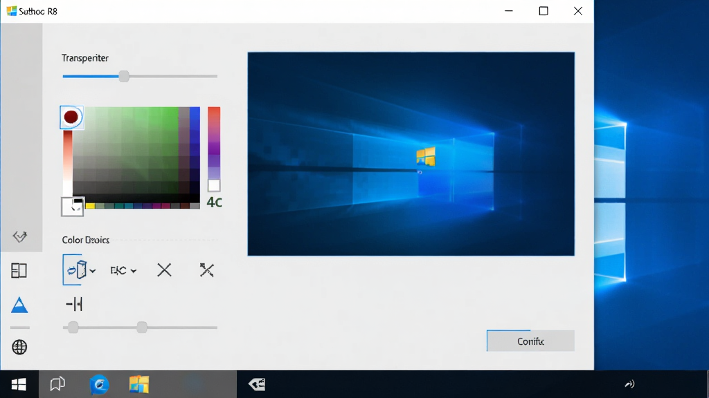 Win10经典开始菜单自定义设置界面,主体为软件设置面板,包含透明度滑块、颜色选择器、图标大小调节选项,布局清晰,排版合理,风格现代简约,细节包含实时预览窗口和确认按钮,画质清晰,干净,无多余元素