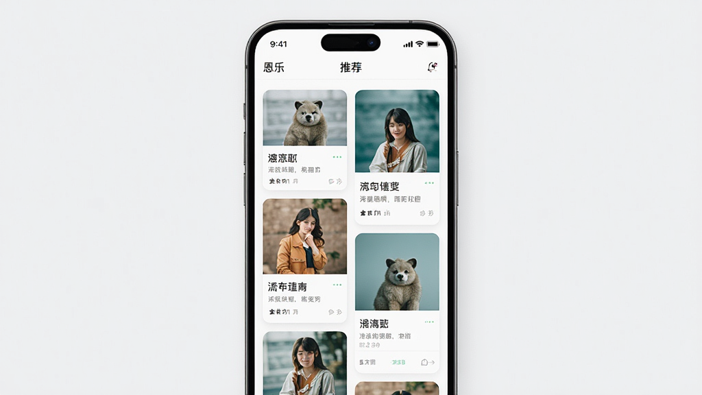 一个个性化推荐页面的UI展示,主体为手机屏幕中的