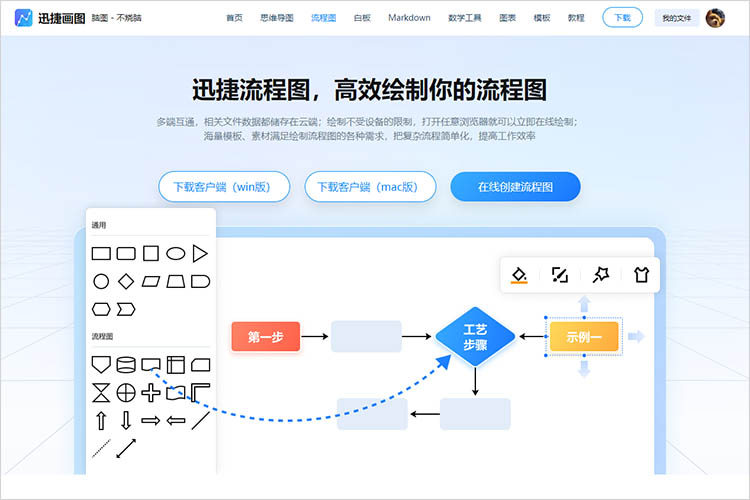 迅捷流程图新手入门教程 界面功能全解析