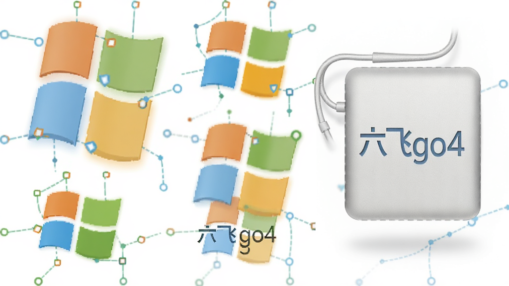 一张展示六飞go4版兼容多种Windows系统的示意图,画面中包含不同版本的Windows标识与六飞go4版图标并列排列,布局整齐,风格科技感简约,细节上体现兼容与稳定,画质清晰干净,无多余元素。