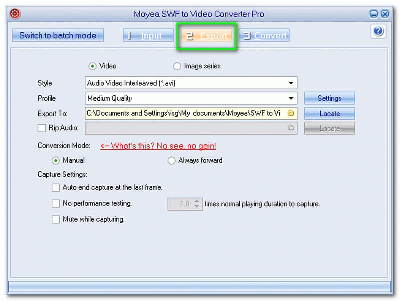 Moyea SWF to Video Pro 软件界面 操作截图