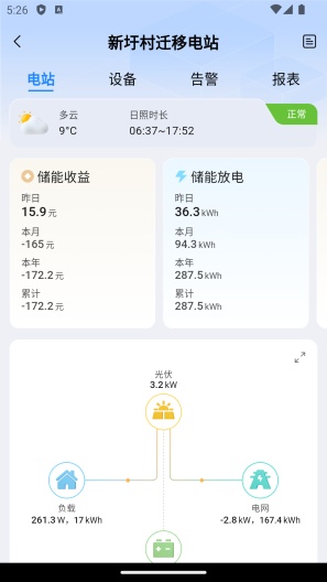 瑞储云视安卓版 储能监控界面截图