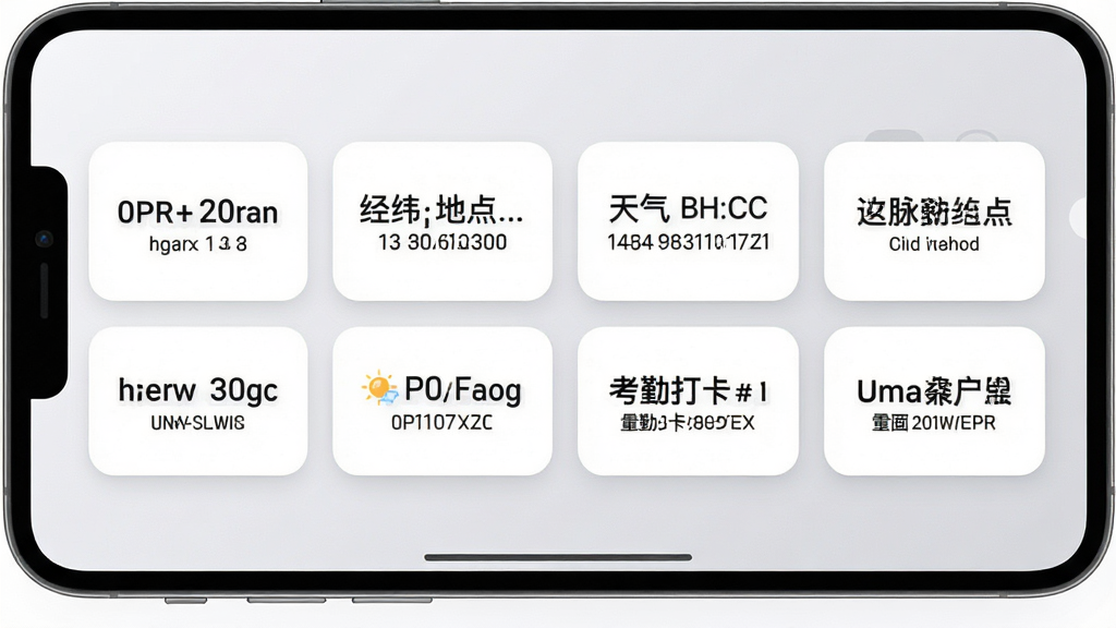 微脉水印相机水印模板选择界面,画面中展示多个水印样式卡片横向排列,每张卡片上显示不同的水印信息组合,如时间加地点、经纬度加天气、考勤打卡专用等,卡片采用圆角设计,背景为浅灰渐变,风格清新简约,细节上卡片内文字清晰,布局整齐,画质高清,干净,无多余元素