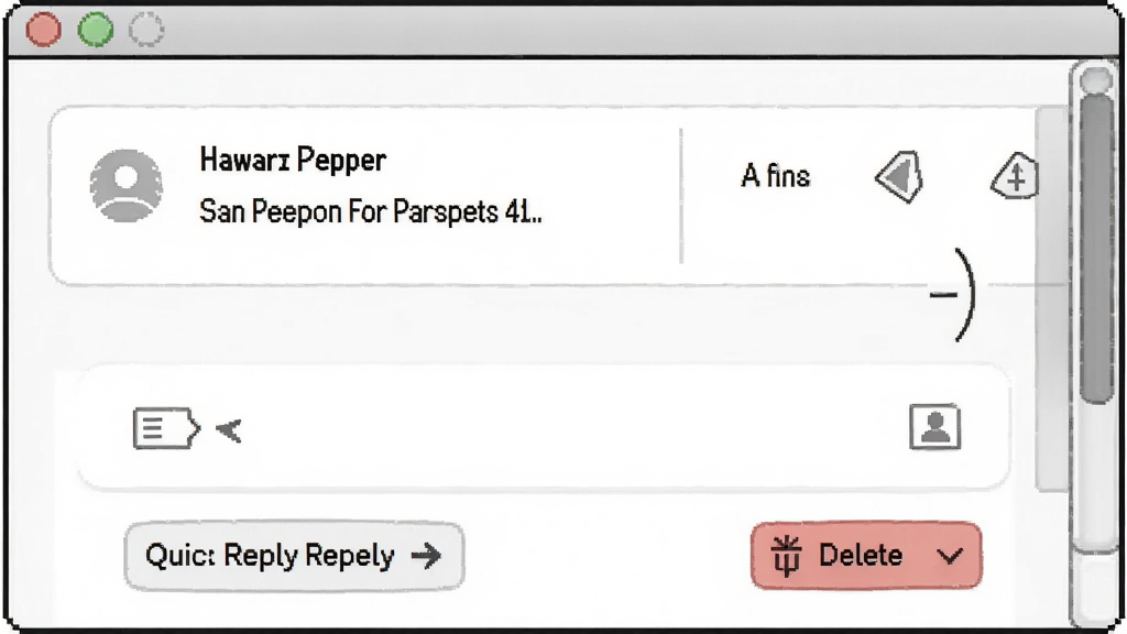 一张展示 POP Peeper 邮件预览窗口的图片,画面中央是邮件内容显示区域,上方有发件人和主题信息,下方有快速回复和删除按钮,界面风格简洁,采用白色背景和灰色边框,细节包括滚动条和附件图标,画质清晰,干净,无多余元素