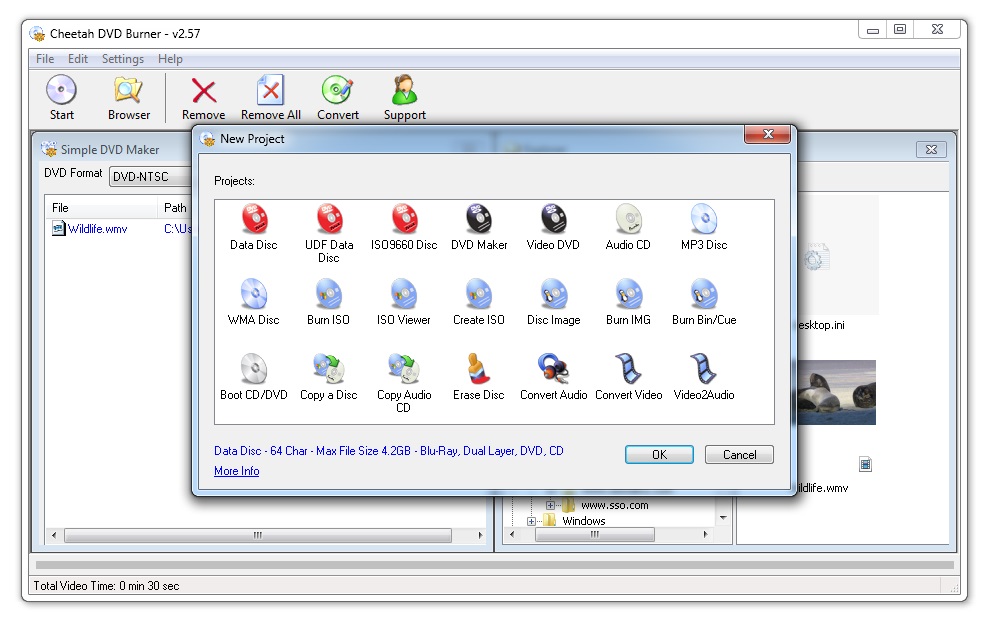 Cheetah DVD Burner 光盘刻录操作界面 安卓版