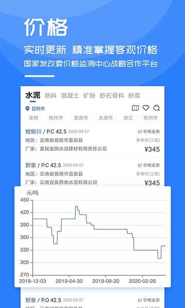 水泥网APP安卓版价格查询界面截图