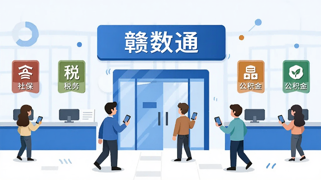 һ����ƽ���廭������������һ��д�š�����ͨ����������´�����ڣ�������������Ŵ�����ͬ�����ŵĹ�̨ͼ�꣬�硰�籣������˰�񡱡��������𡱵ȣ��в�ͬ���������ֳ��ֻ�������ڣ����岼�ֶԳƣ���������죬ɫ��������Ϊ���������������ɾ����޶���Ԫ�ء�