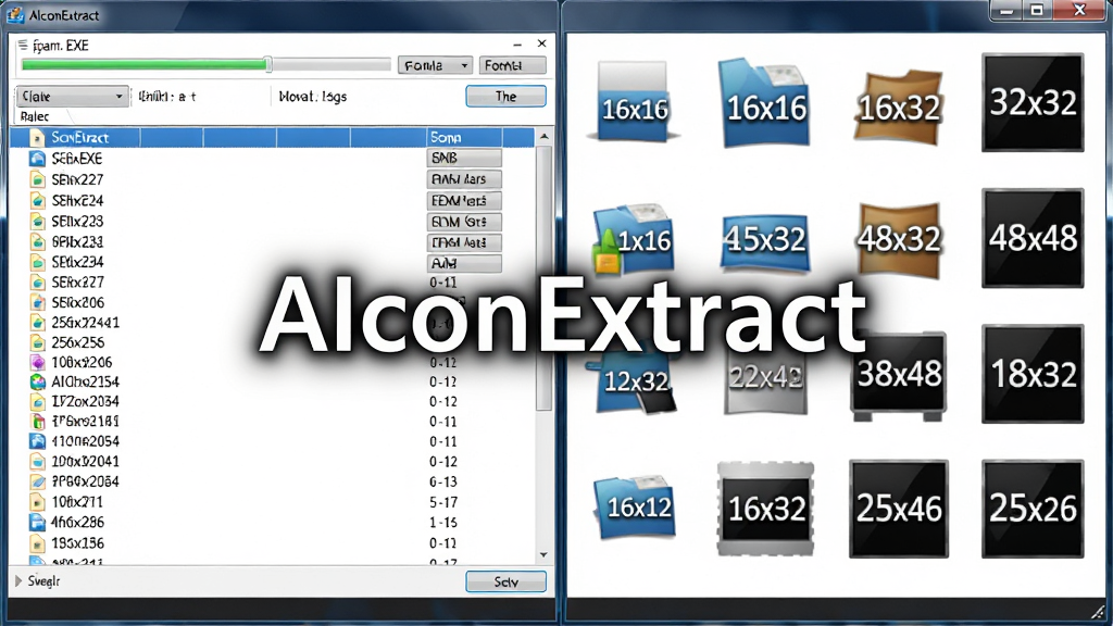 AIconExtract���ʽͼ����ȡ����չʾͼ����������Ϊ�����������棬�����ʾ����ɨ���EXE�ļ��б����Ҳ���������ʽչʾ��ȡ���Ķ��ֳߴ�ͼ�꣬����16x16��32x32��48x48��256x256�ȹ�񣬽����и���