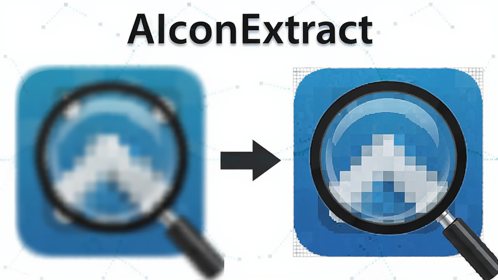 AIconExtract����ͼ������ԭЧ���Ա�ͼ�����������ʾģ���ĵͷֱ���ͼ�꣬�Ҳ���ʾ�����ĸ߷ֱ���ͼ�꣬�м��ü�ͷ���ӱ�ʾת�����̣�����Ư��