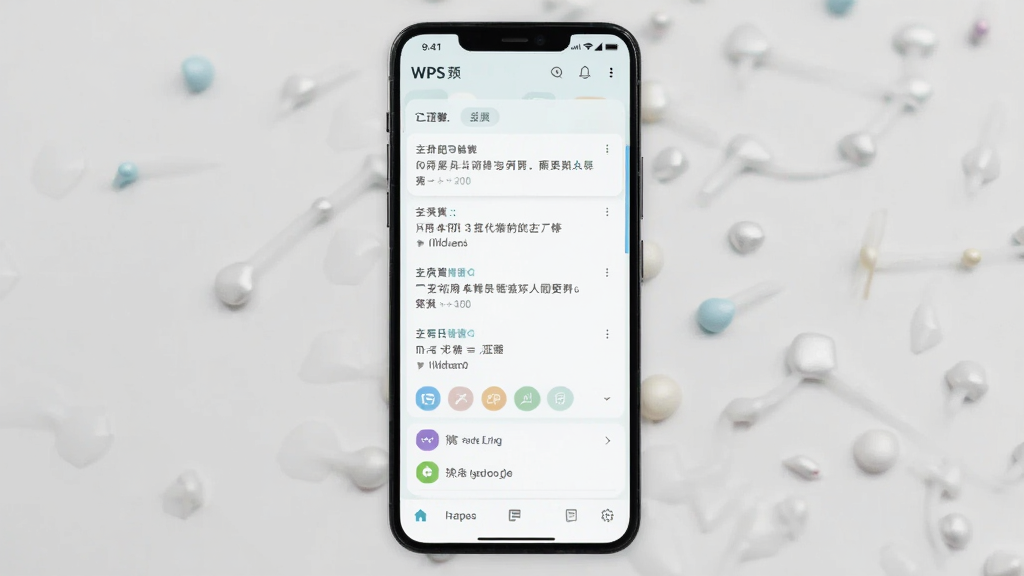 WPS便签安卓版主界面截图,展示记事列表与分类标签,整体风格简洁清爽,浅色背景,手机屏幕居中展示,画质清晰,干净无多余元素