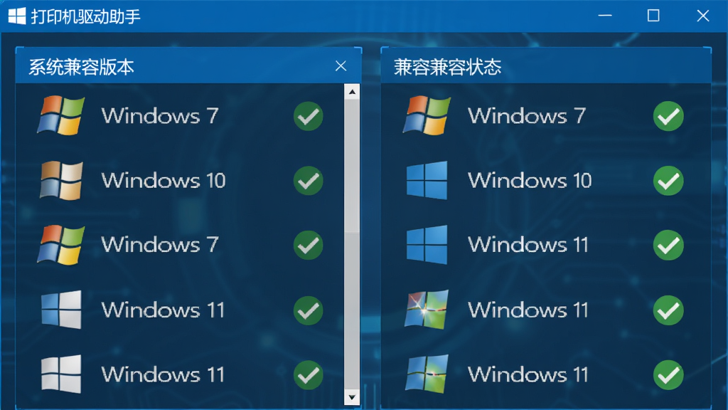 ��������Ϊ����ӡ���������֡�������ϵͳ������չʾ���棬����Ϊ���Windows�汾�б����Ҳ����״̬��ʶ���Ű�Ϊ���ҷ��������Ϊ�Ƽ�������ϸ�ڰ���Windows 7��Windows 10��Windows 11ͼ������ɫ�Թ���ʶ�������������ɾ����޶���Ԫ��