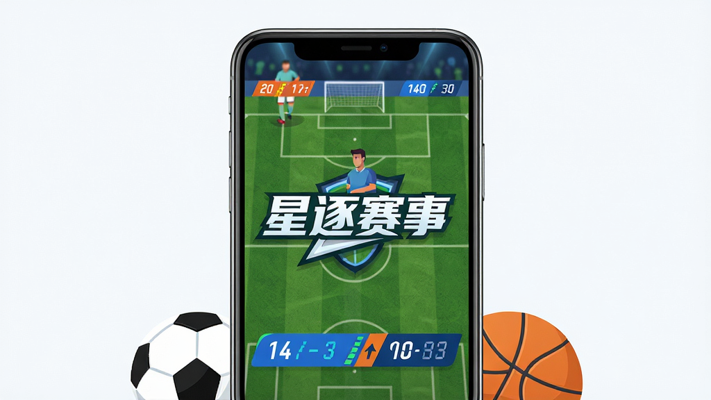 主体为一部智能手机屏幕中显示体育赛事直播画面,画面中央有