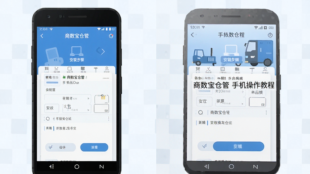商数宝仓管 手机操作教程 安装步骤 界面截图 安卓手机 蓝色主题 扁平化风格 高清画质 干净背景 无多余元素