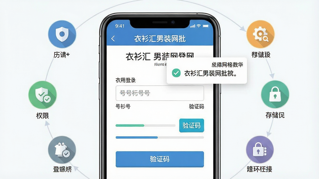 一张手机应用使用教程示意图,画面主体为一部手机展示